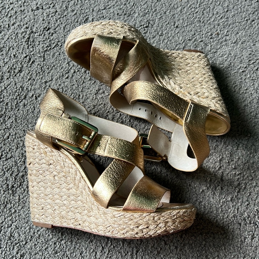 Gold Michael Kors wedges size 6